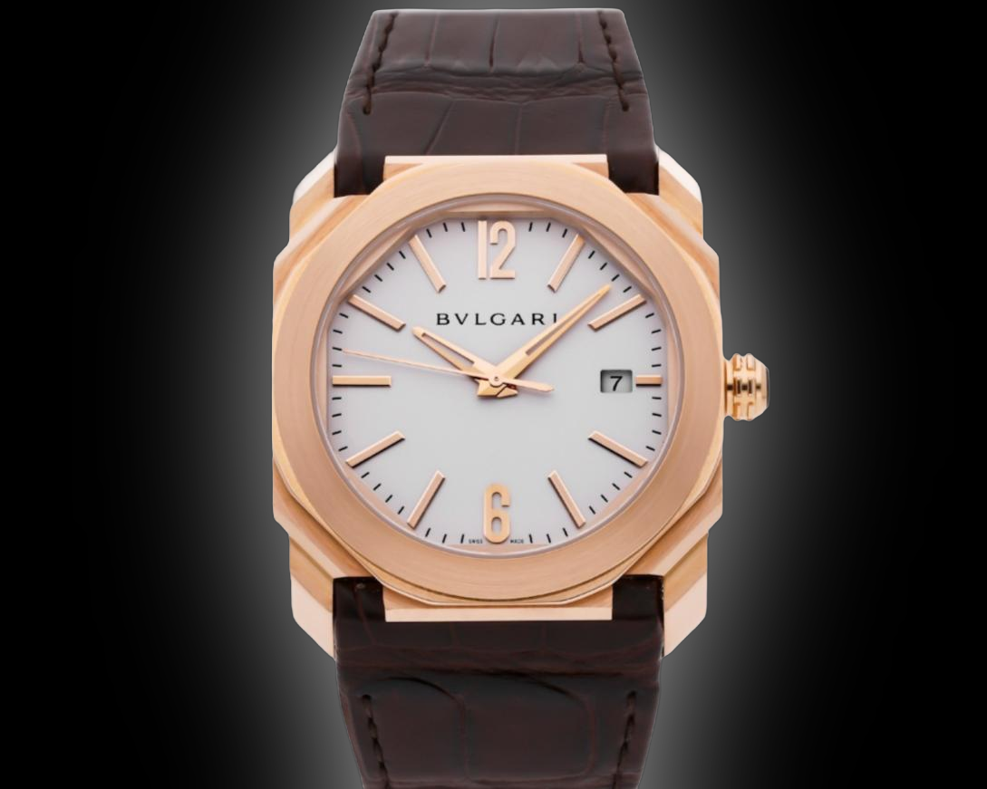 Bvlgari Solo Tempo St29 S Quartz Date Pink Dial Leather Watch Stuck Bulgari Solo tempo Wrist Watch ST29S Quartz Stainless Steel  main image 2