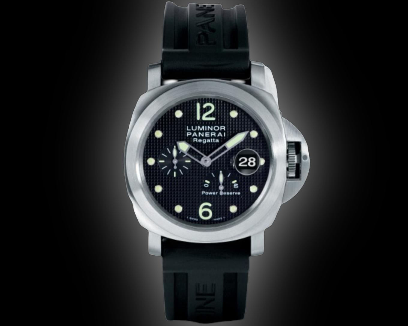 PANERAI ボールペン 黒 Panerai Luminor Power Reserve 00222 Black Dial, Stainless