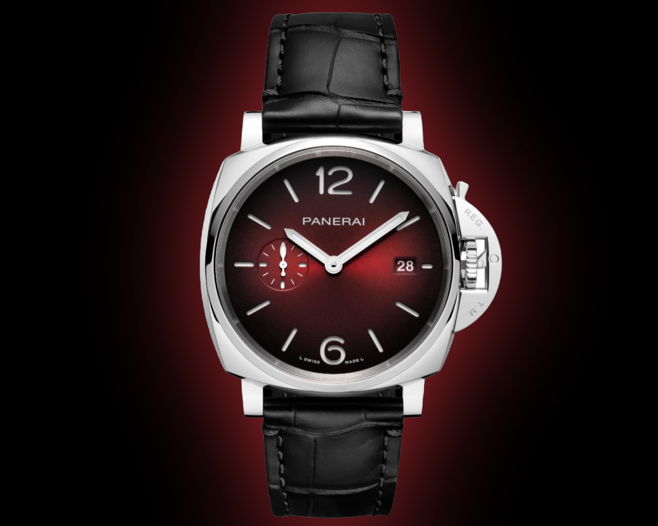 Panerai Luminor Due 01424 Burgundy Dial, Polished Steel, 42.0 mm, Self ...