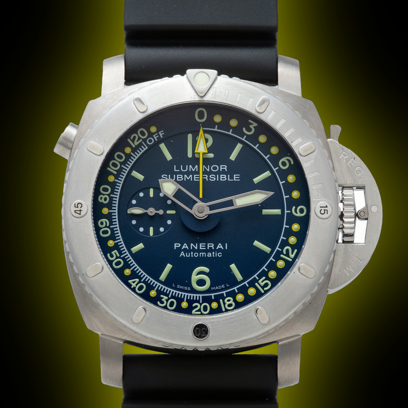 Panerai Submersible 1950 00307 Blue Dial, Titanium, mm, Depth
