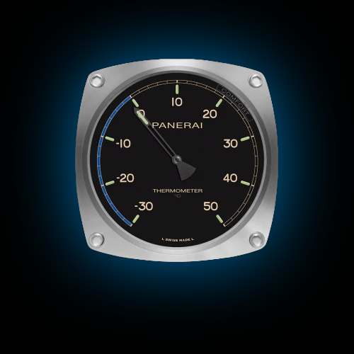 PANERAI SLICE OF TIME 掛け時計 Panerai Clocks & Instruments 00583 Black Dial, Stainless Steel