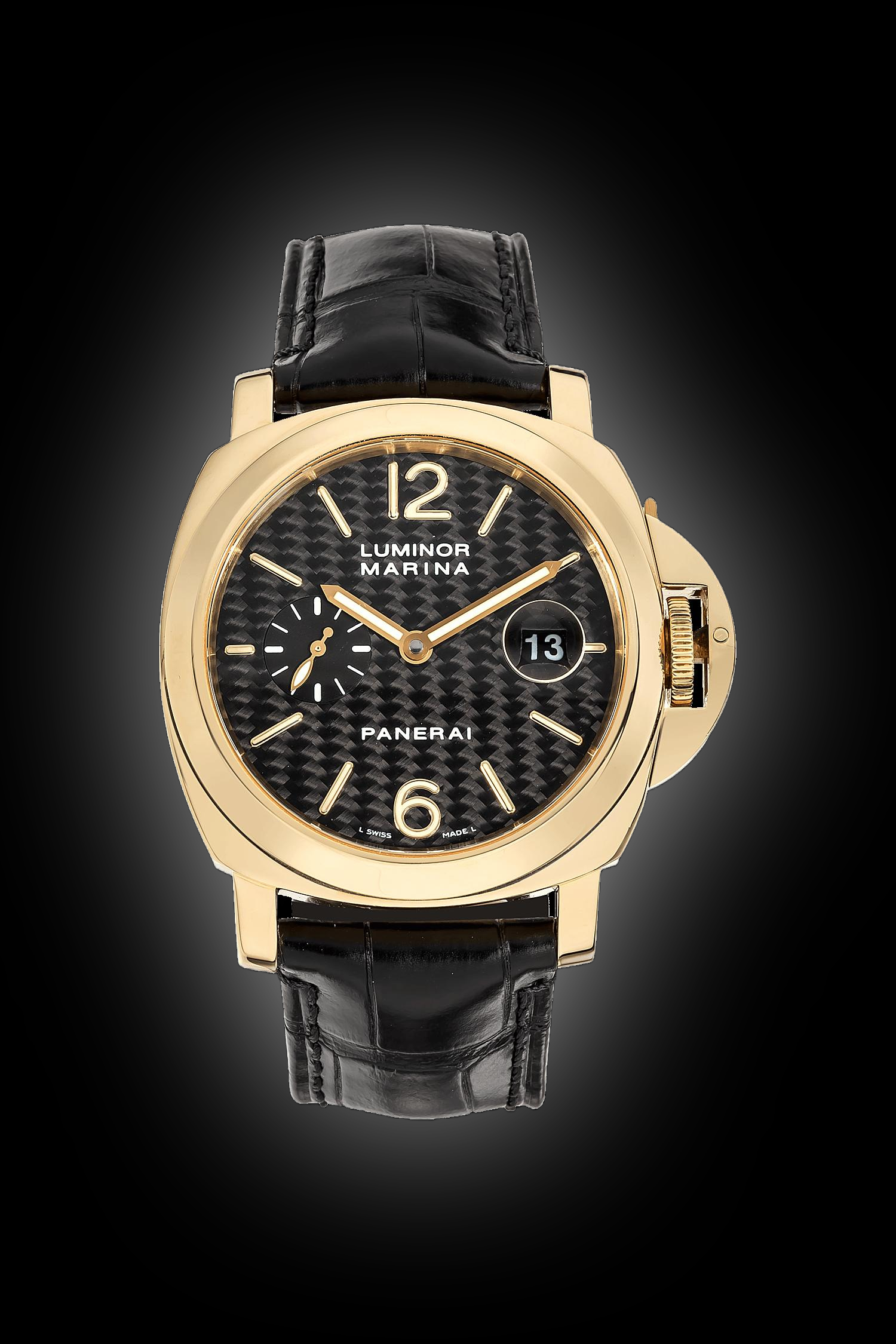 Panerai Luminor Marina 00140 Black Dial, Yellow Gold, 44.0 mm