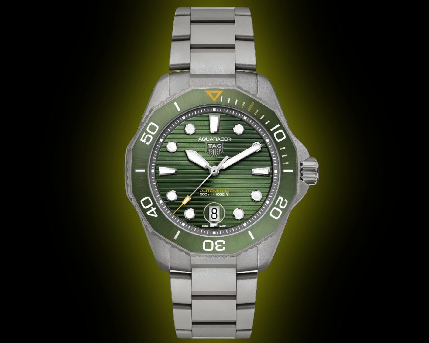 TAG Heuer タキメーター付き 緑色 ラバーベルト TAG Heuer タキメーター付き 緑色 ラバーベルト TAG Heuer