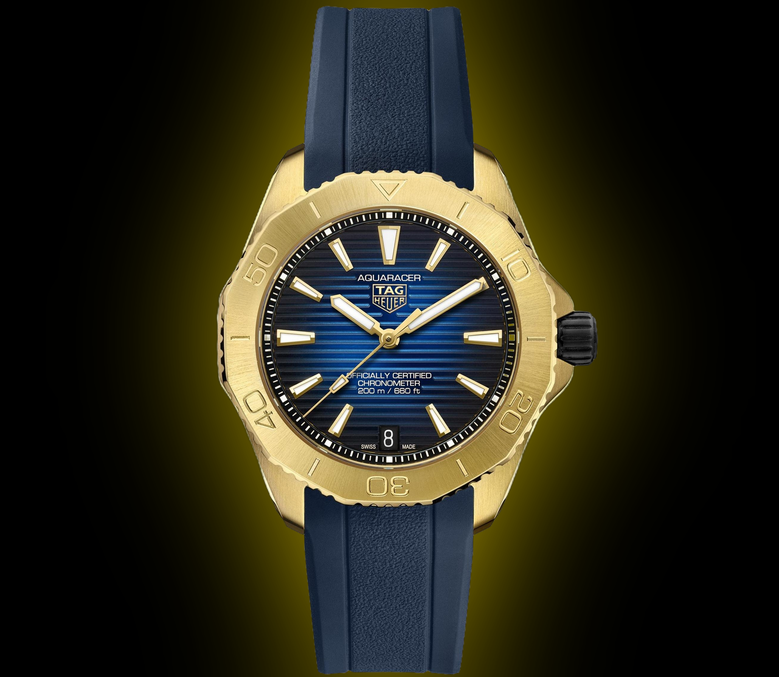 TAG Heuer Aquaracer FT6210 Blue Dial, Titanium & Gold, Date