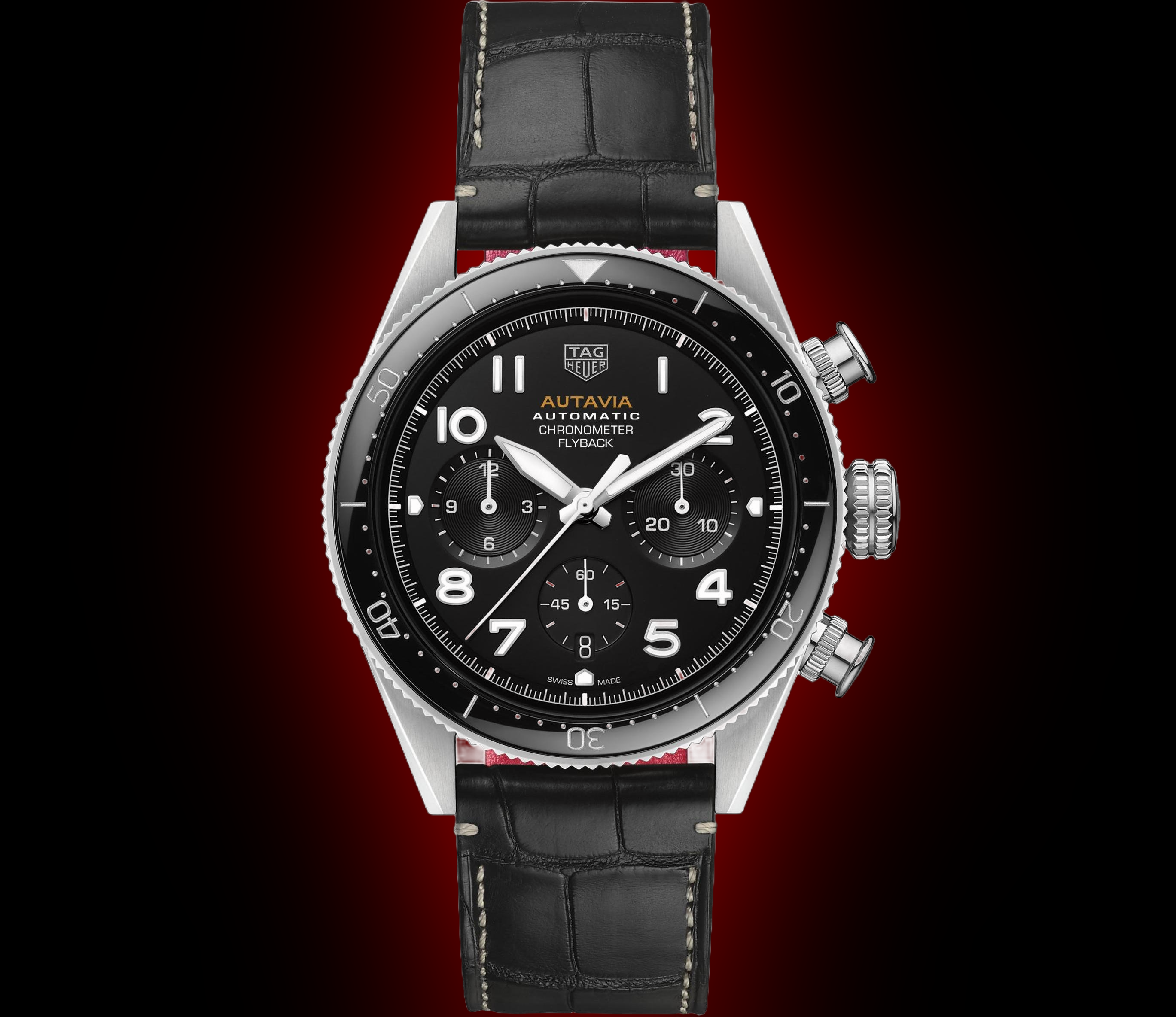 TAG HEUER プロフェッショナル TAG Heuer Autavia FC8279 Black Dial, Steel, Flyback, Chronometer
