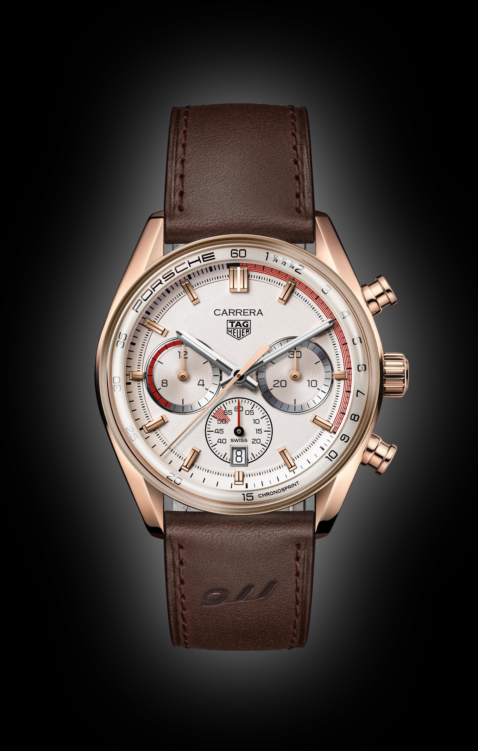 TAG Heuer Carrera FC8318 Beige Dial, Gold 5N, Chronosprint x