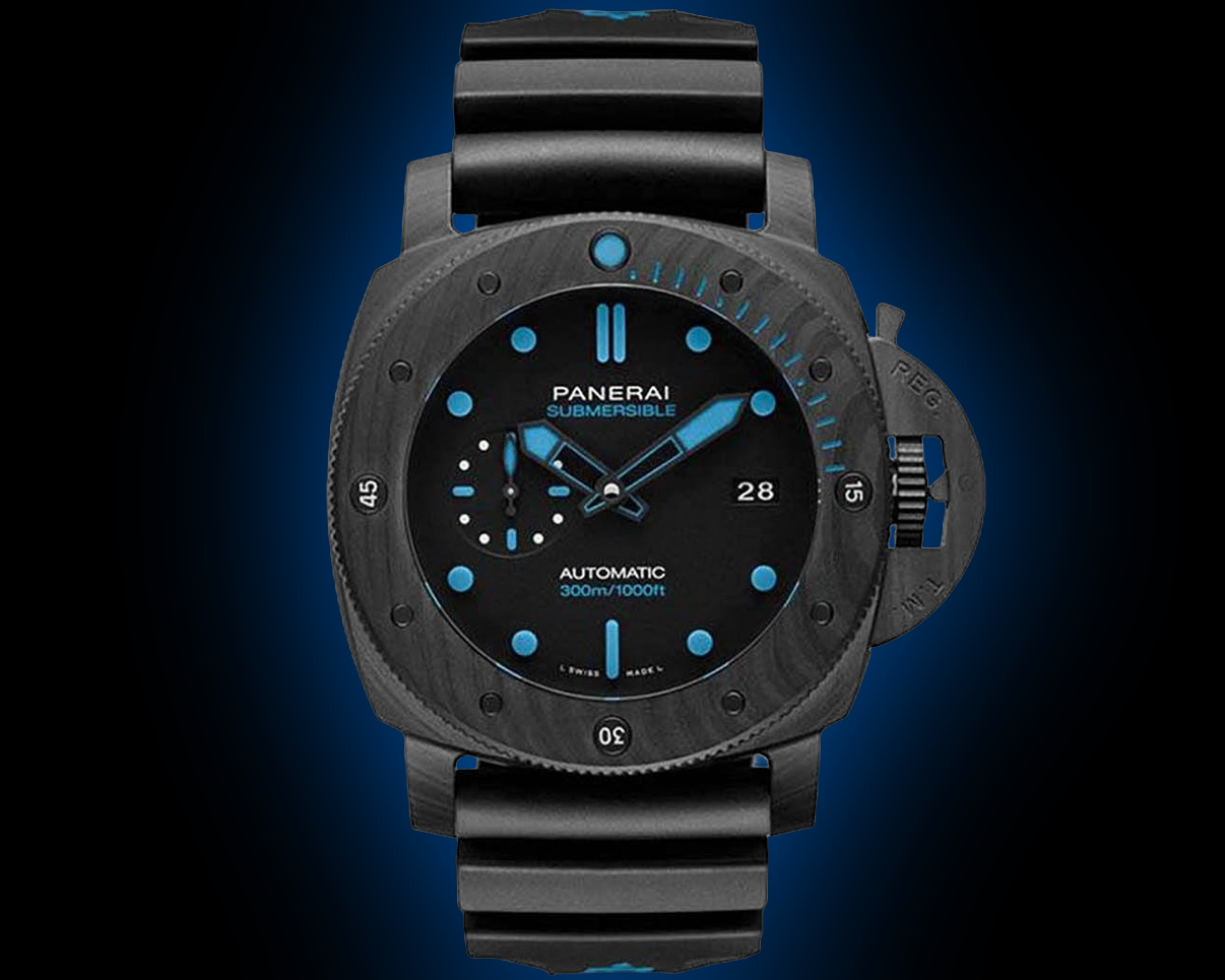 【希少】LUMINOR SUBMERSIBLE パネライ PANERAI 47㎜ Panerai Submersible Marina Militare Carbotech 47 Mm 47mm PAM