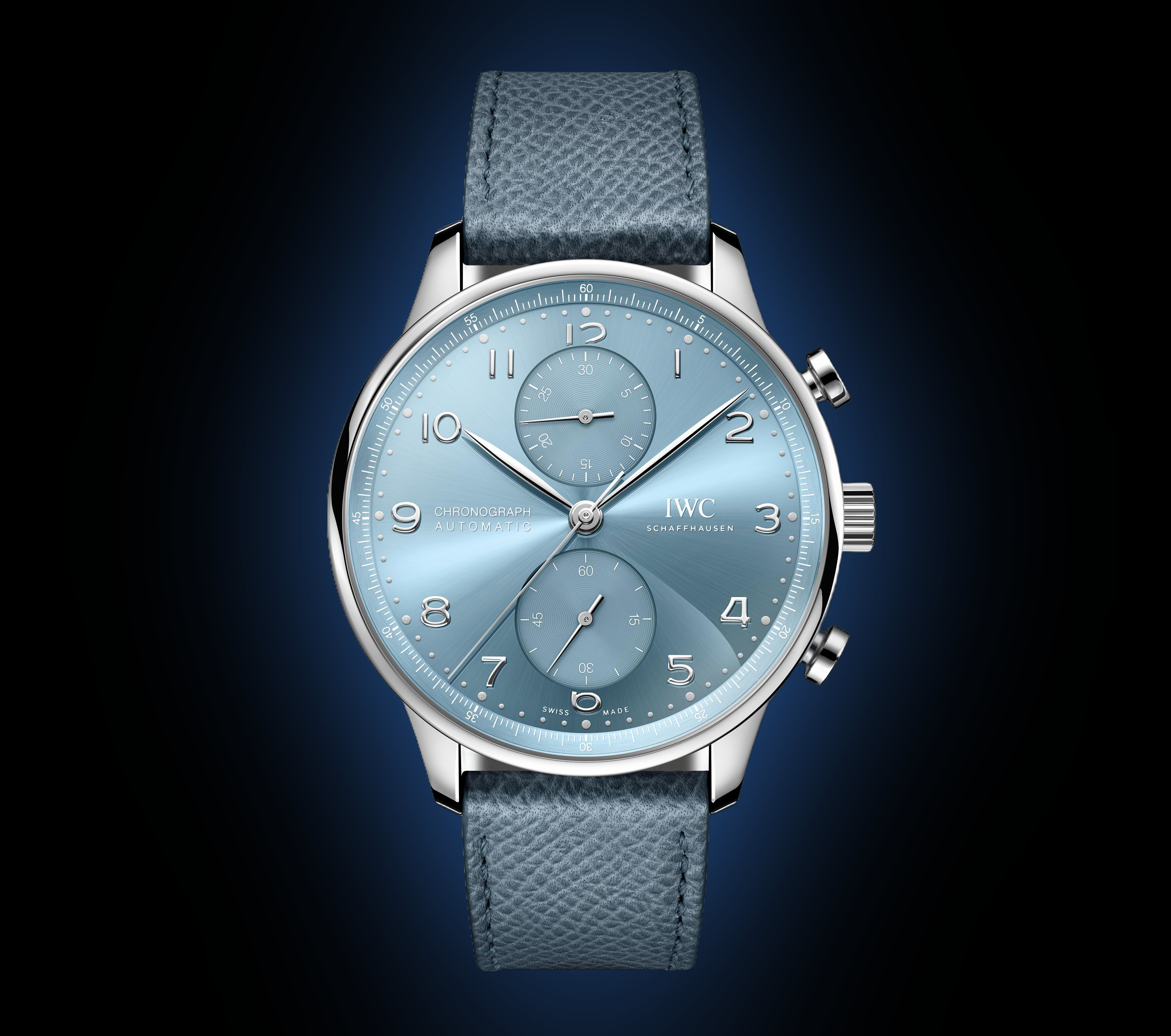 Montre IWC Portugieser Bleue - Occasion En Très Bon état - Acier