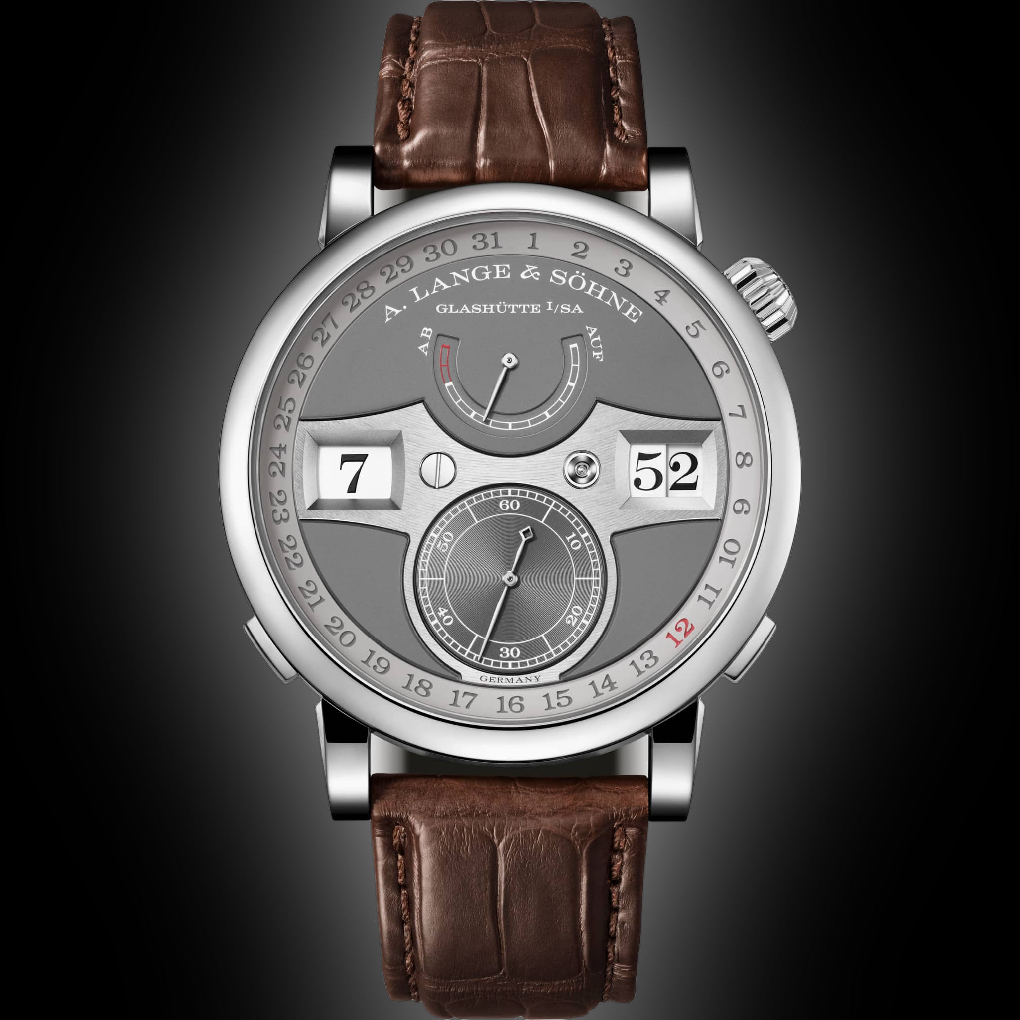 A. Lange & Söhne Zeitwerk 148 Grey Dial, 18 Carat White Gold, Date