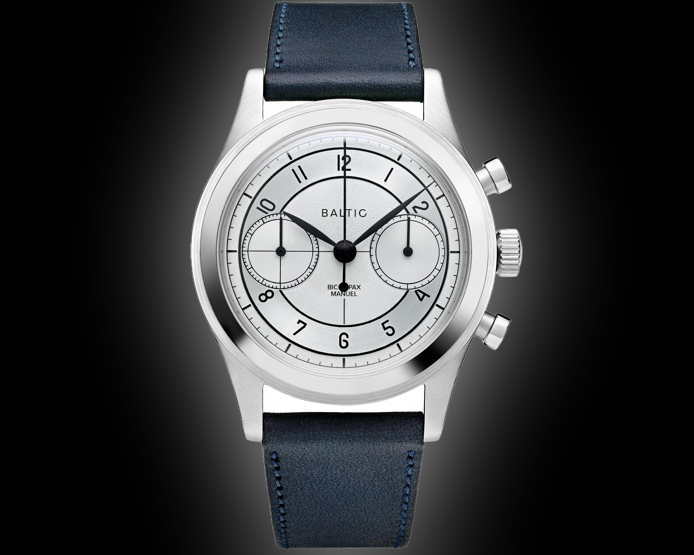 BALTIC BICOMPAX 002 ☆手巻きクロノグラフ☆ Baltic Bicompax 002 Silver – Time+Tide Watches
