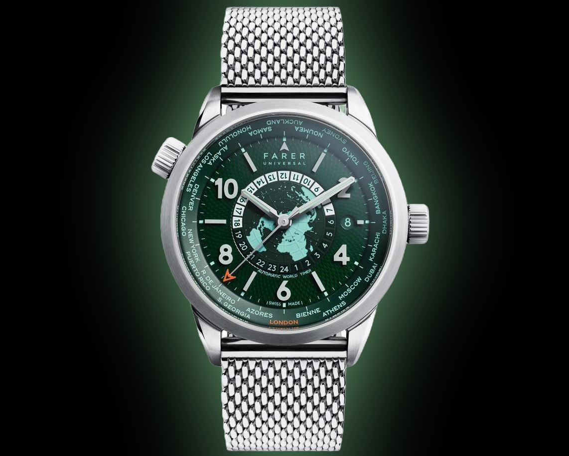 Farer Complications Foxe Self Winding, Green Rubber, Gloss Dark