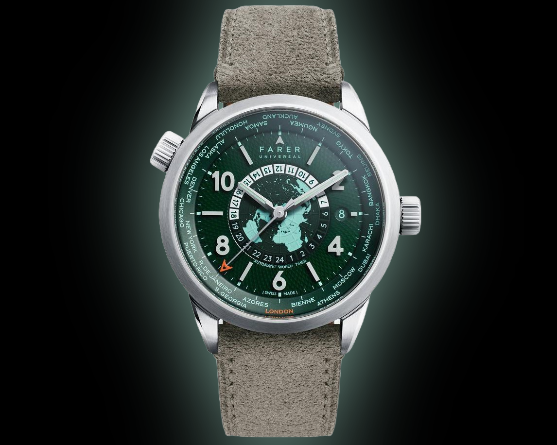 Foxe Farer Complications Foxe Self Winding, Grey Suede Leather, Gloss Dark ...