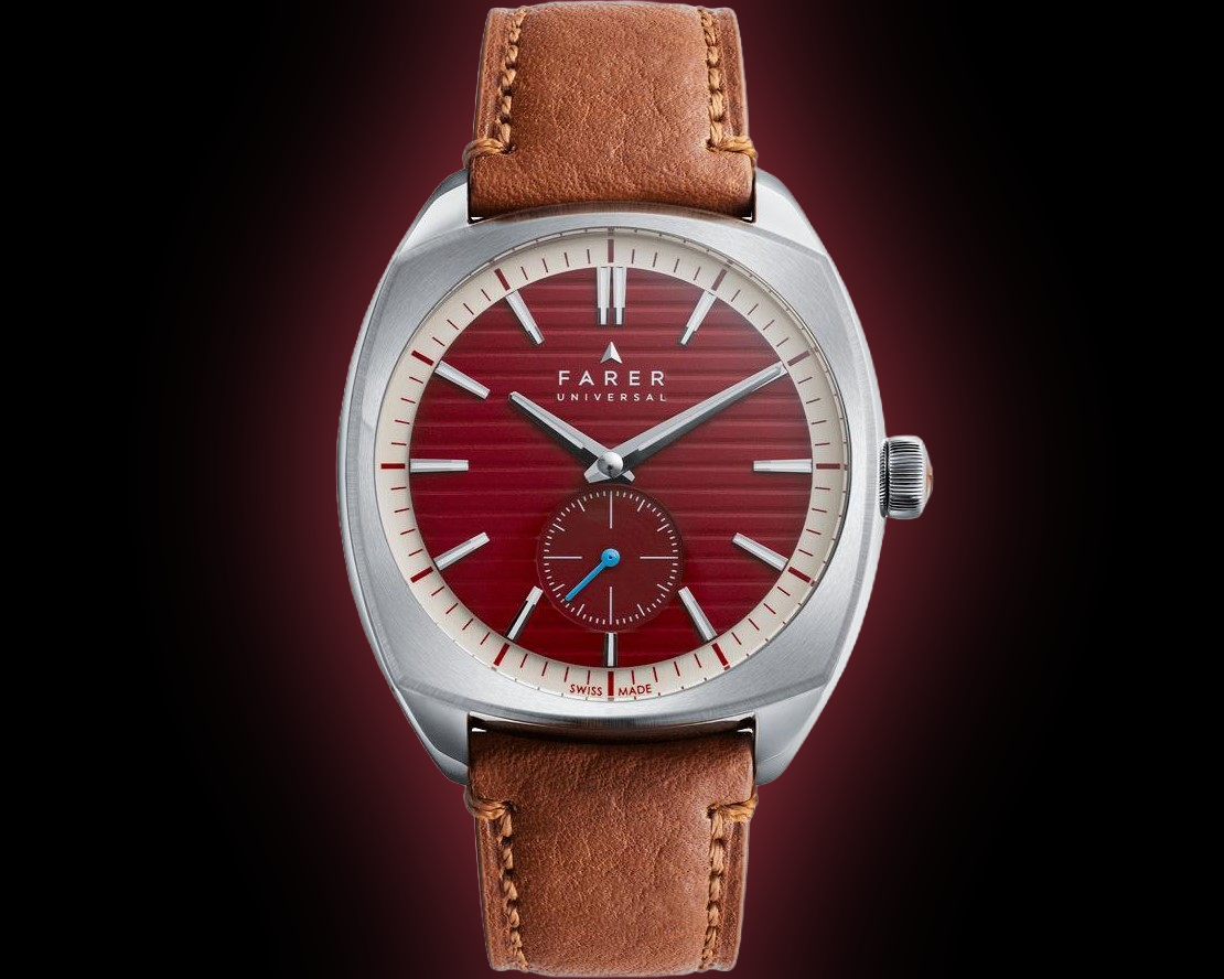 6702 Watch Farer Cushion Case Benham Manual, Tan St. Venere Leather, Cherry Red ...