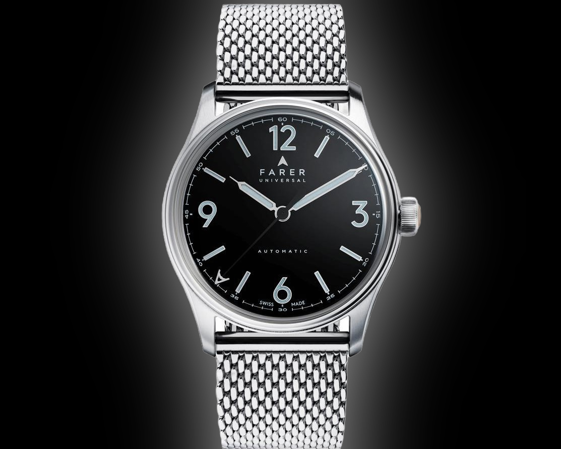Farer Three Hand Discovery Black Velvet 36 mm Self Winding
