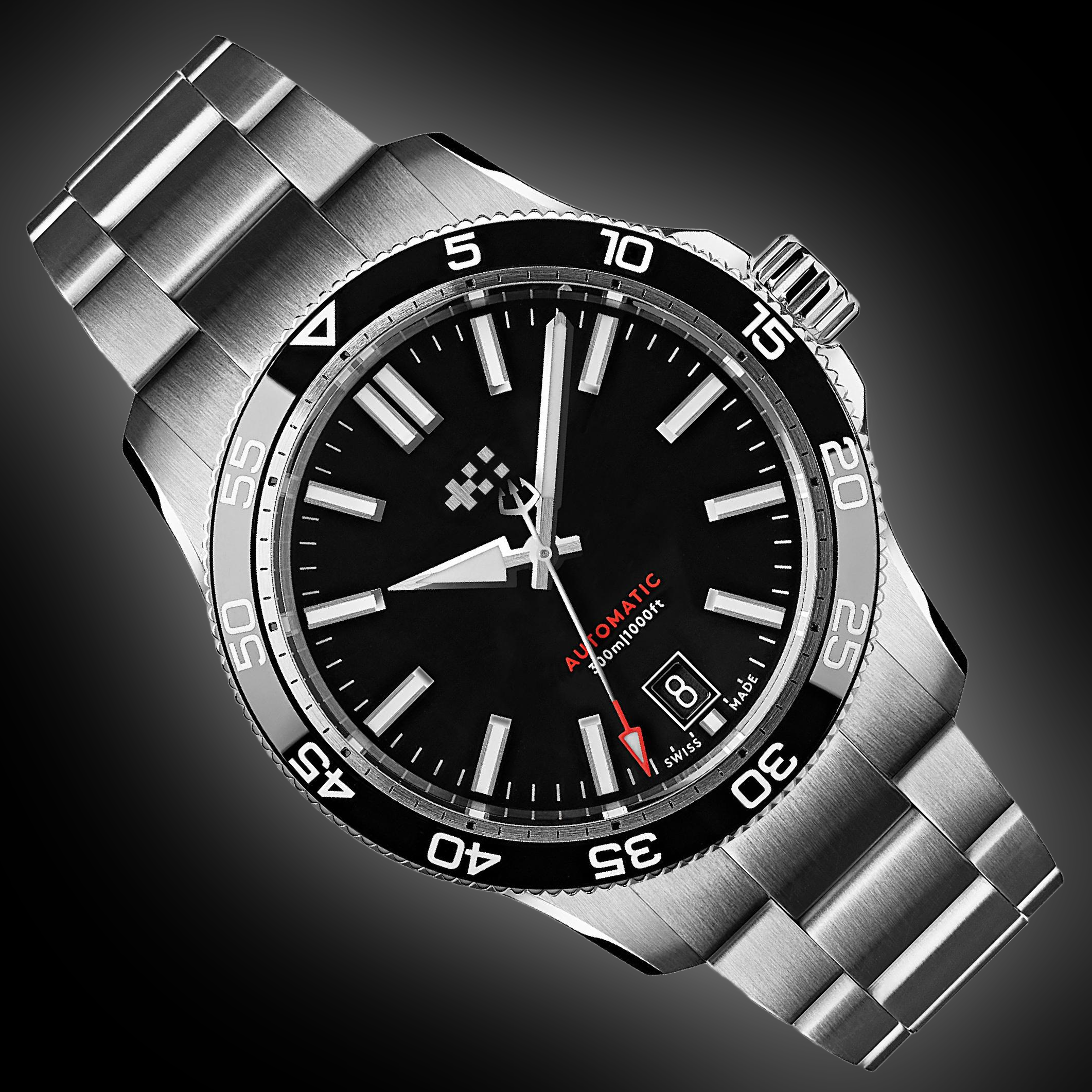 Christopher Ward Trident C60 Black Dial, Stainless Steel, 38.0 mm