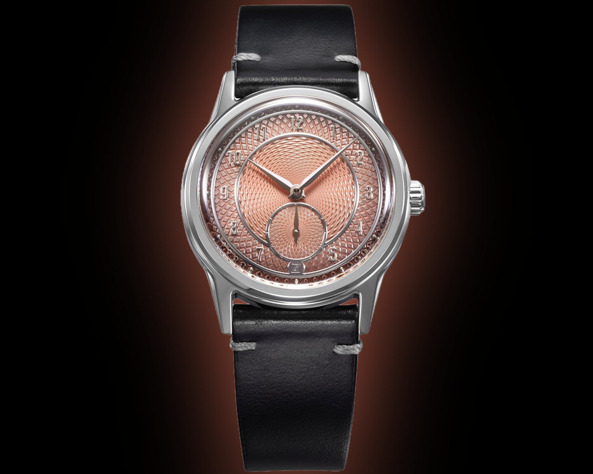 Zelos Nova 37 mm Diver Black Horween Leather, Mosaic Mother of