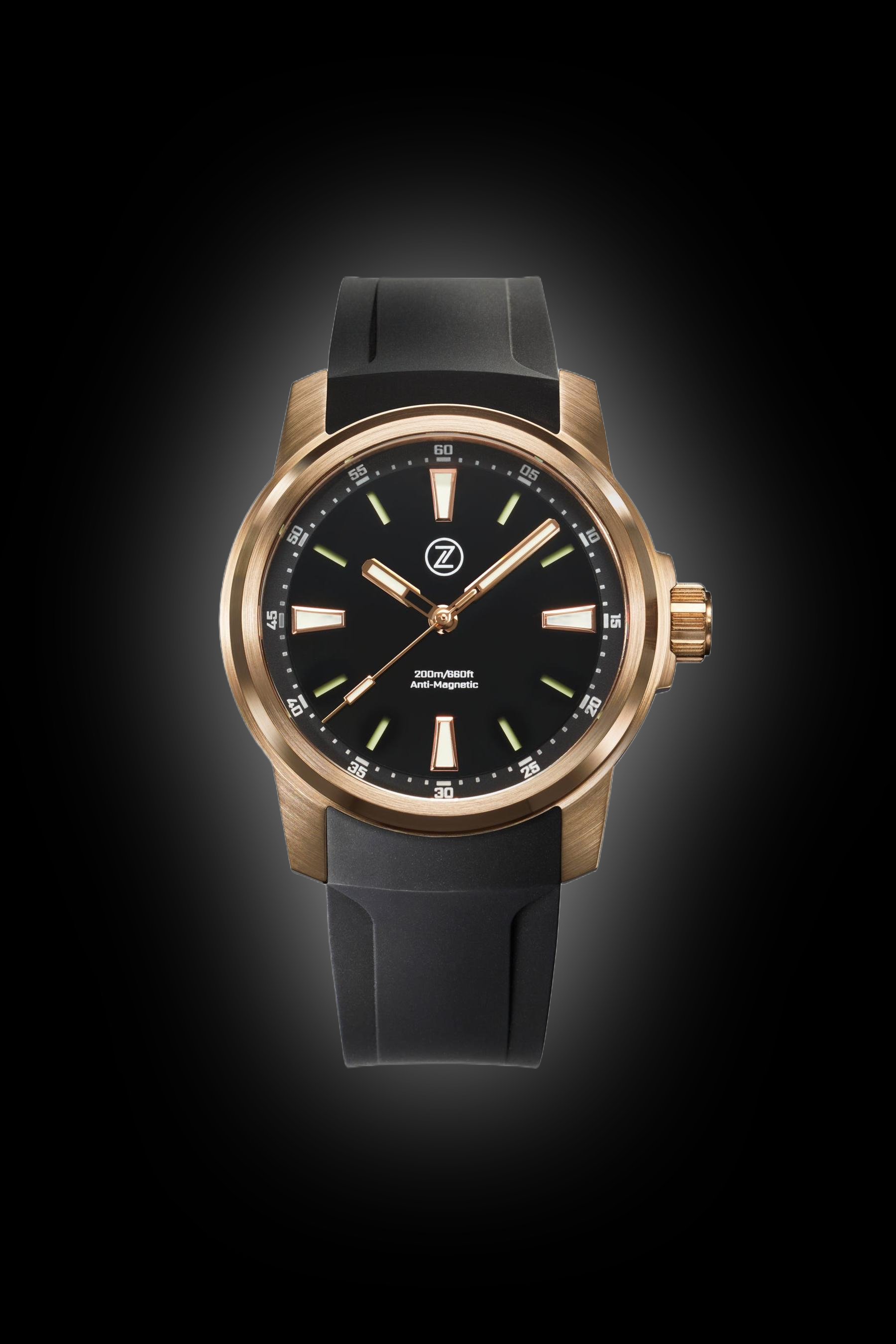 Zelos Aurora Field 42 mm Diver Br Launch Special, Black Onyx Dial