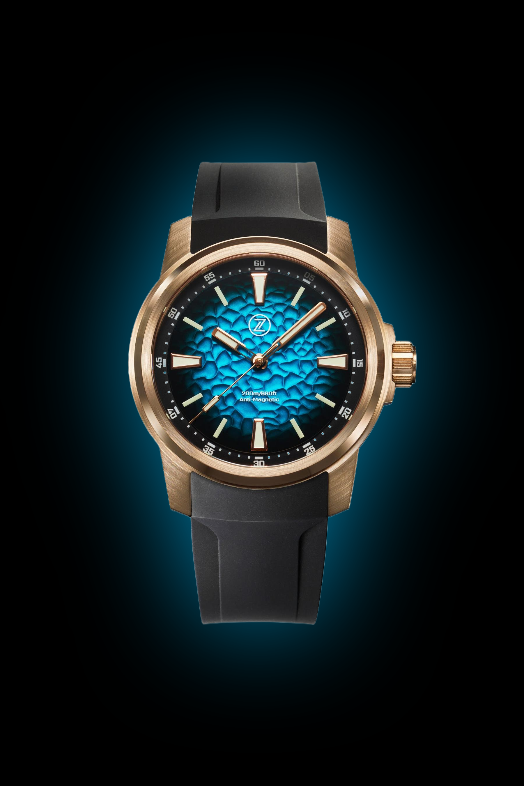 Zelos Aurora Field 42 mm Diver Br Launch Special, Black Onyx Dial