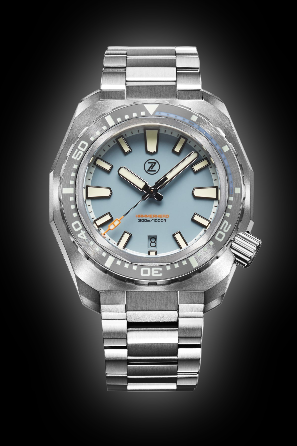 Zelos Hamm Divererhead V3 300 m Ceramic, Titanium, Chalk Blue Dial