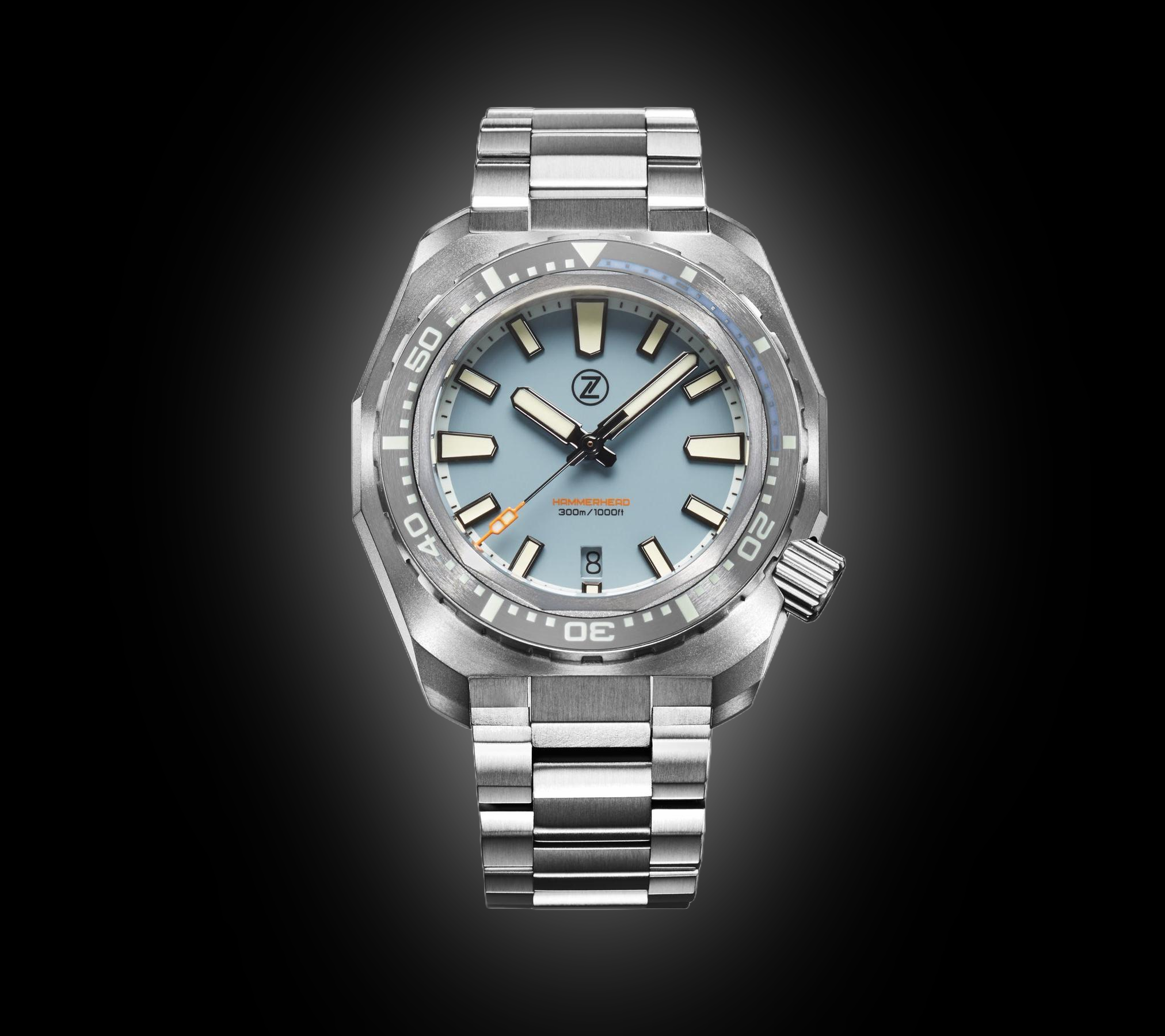 Zelos Hamm Divererhead V3 300 m Ceramic, Titanium, Chalk Blue Dial
