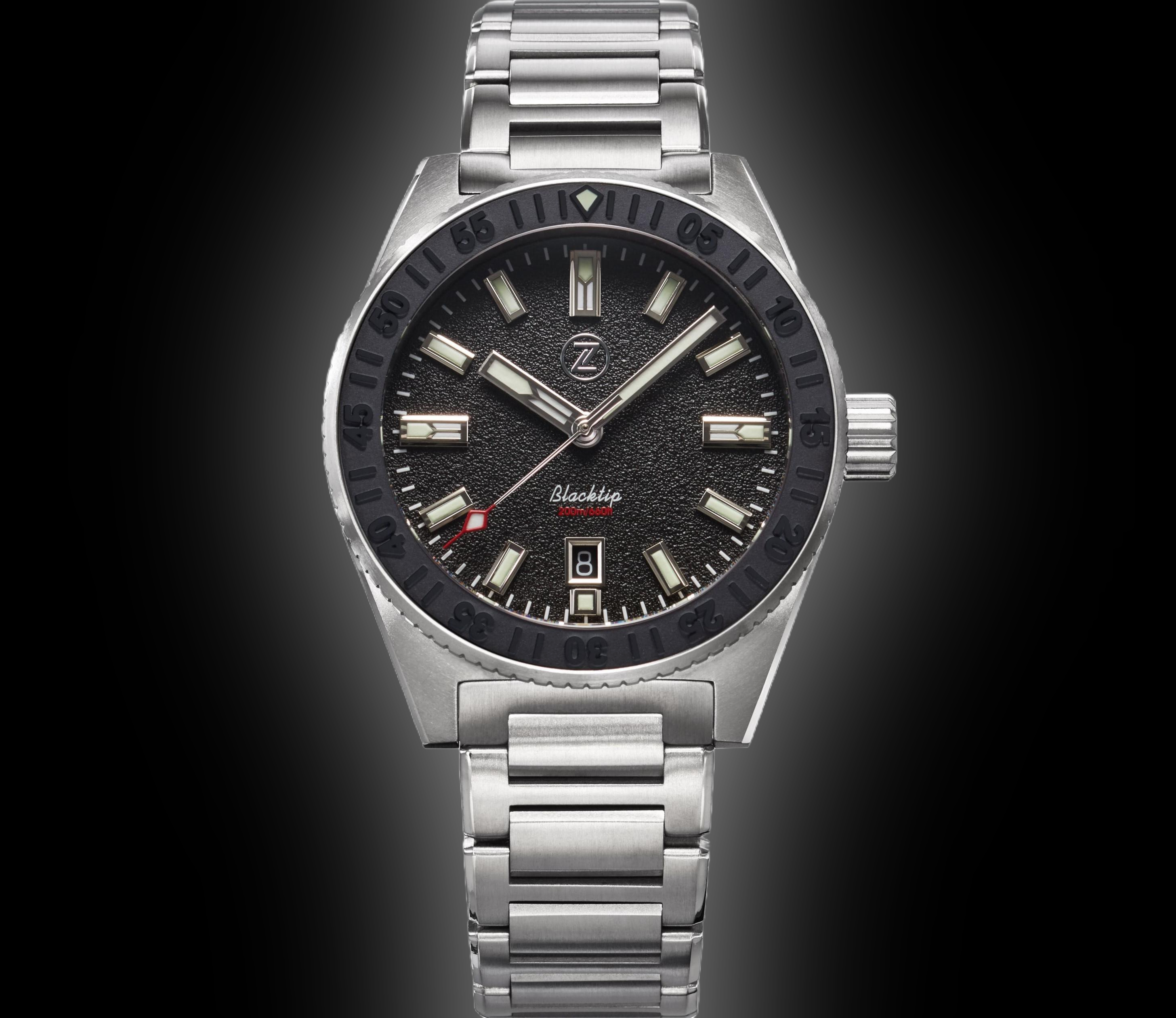 Zelos Blacktip 200 m Ceramic, Coal Black Dial, Titanium, 41 mm