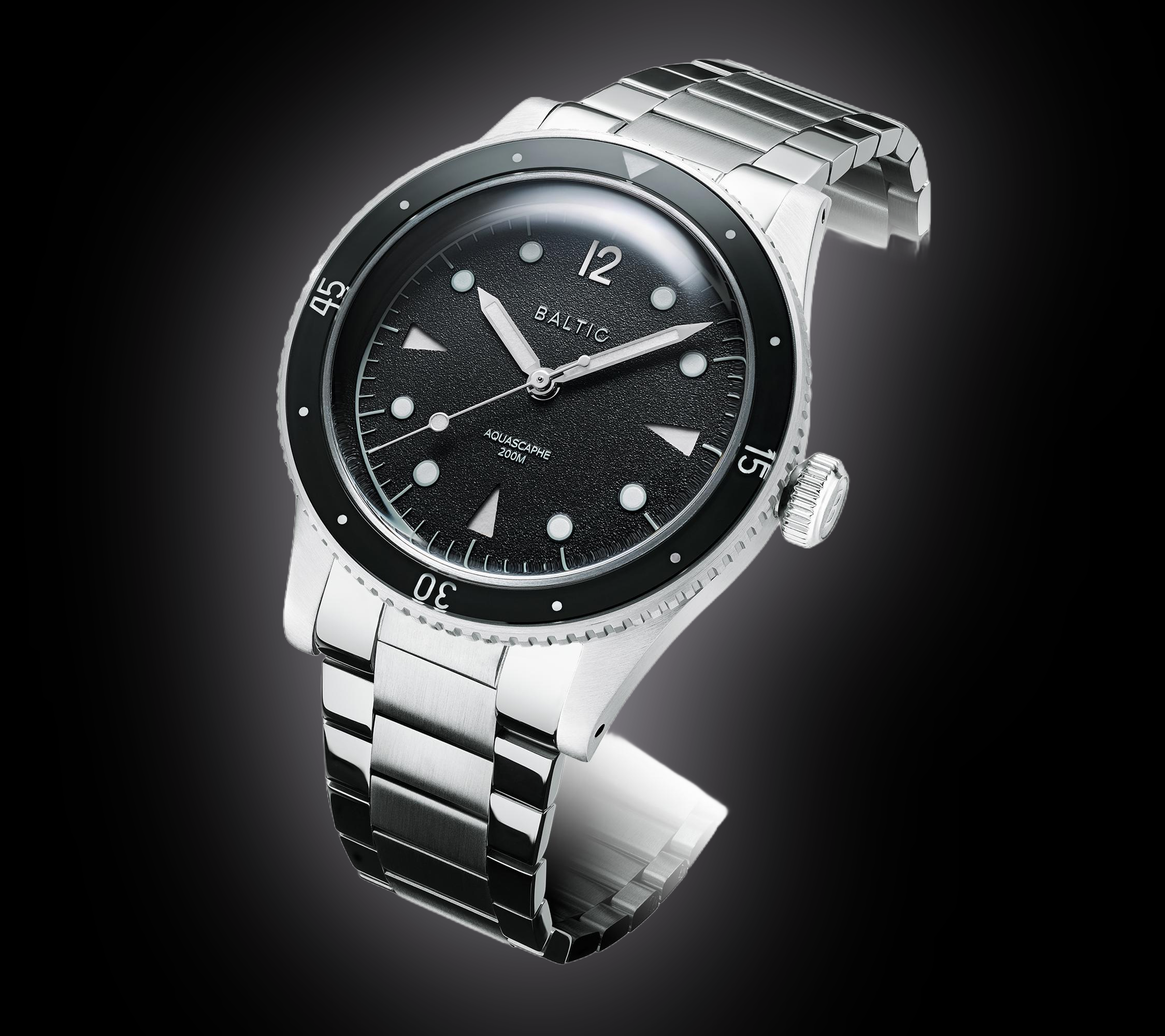 Baltic Watches Aquascaphe Black Dial, Stainless Steel, 39.0 mm