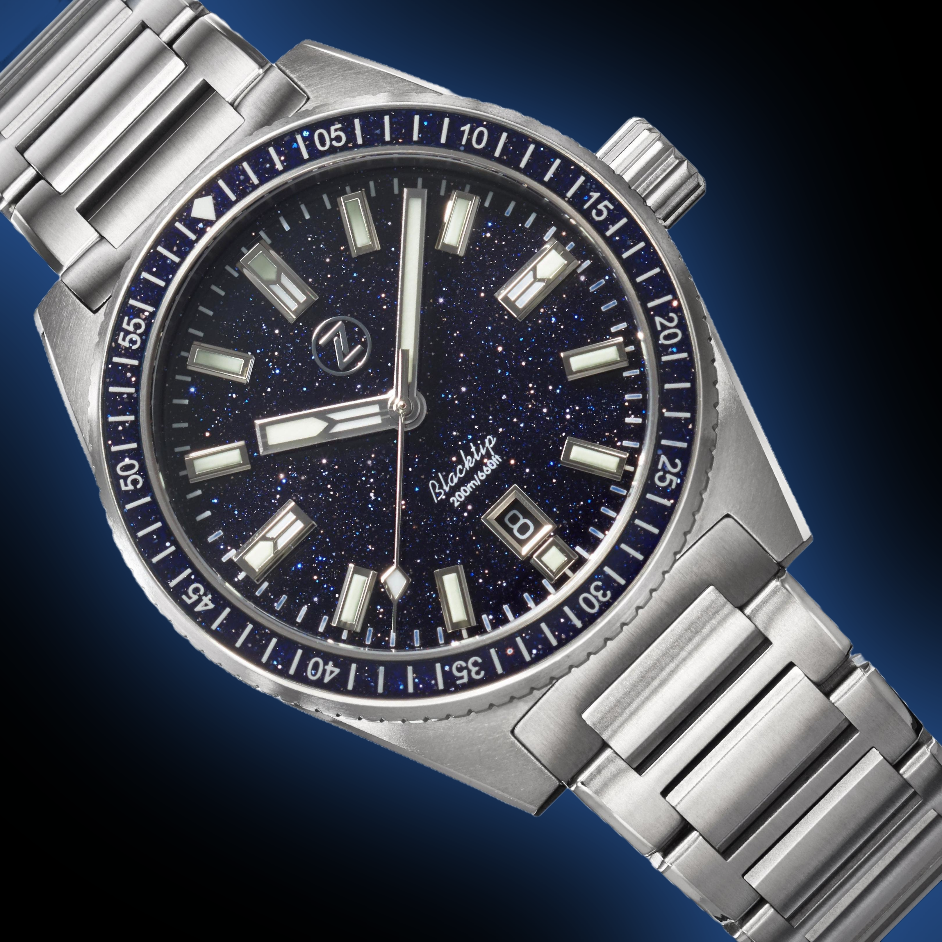 Zelos Blacktip 200 m Aventurine, Aventurine Dial, Titanium, 41 mm