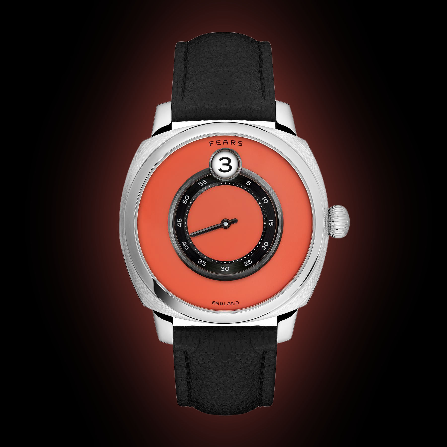 Fears Brunswick Coral Lacquer Dial, Stainless Steel, 40.5 mm, Jump