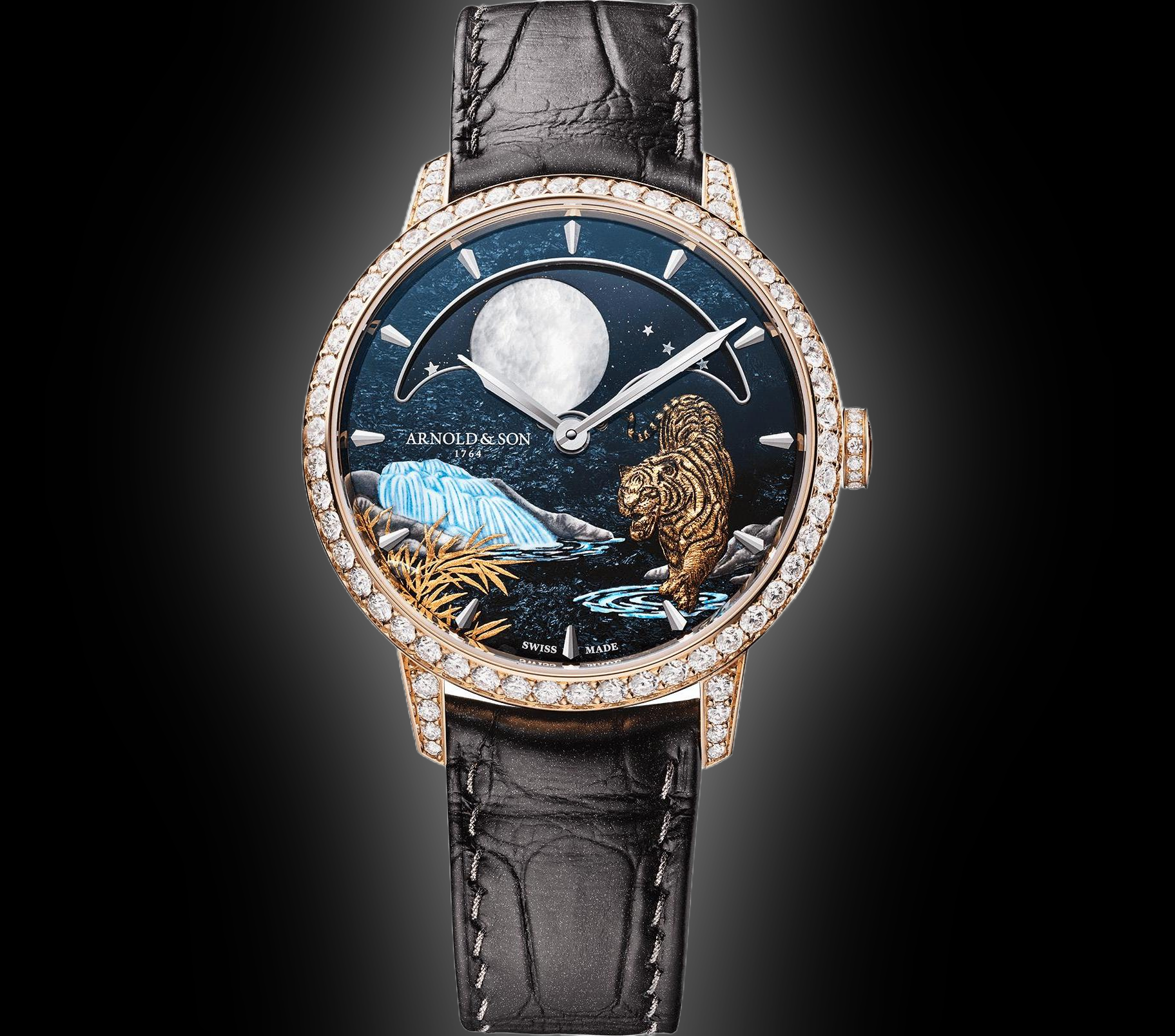 Arnold & Son Perpetual Moon 1GLMR Blue Dial, 18K Red Gold 5N, 38.0