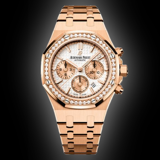 Audemars Piguet Royal Oak 26315 Silver-Toned Dial, Pink Gold, 38.0