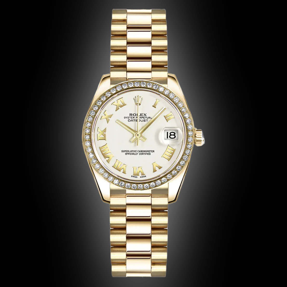 Rolex Lady-Datejust 26 179138 White Dial, 18k Yellow Gold, 26.0 mm ...
