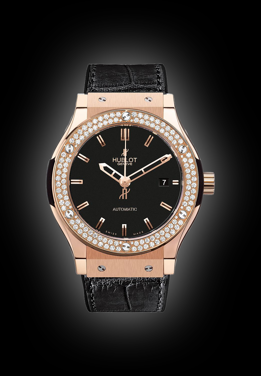 Hublot Classic Fusion 542.OX Black Dial, 18kt Rose Gold, 42.0 mm