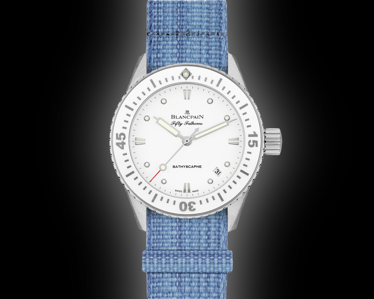 Blancpain Fifty Fathoms Bathyscaphe 5100 White Dial, Steel,