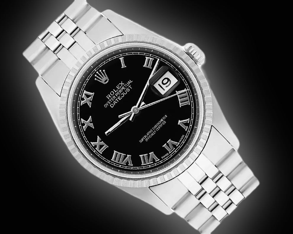 プラシドテノール Rolex Datejust 16220 Black Dial, Stainless Steel, 36.0 mm