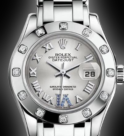 Rolex Lady-Datejust 29 80319 Sapphire Six Dial, White Gold, 29.0
