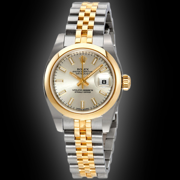 Rolex Lady-Datejust 179163 Silver Dial, 18kt Yellow Gold, 26.0 mm