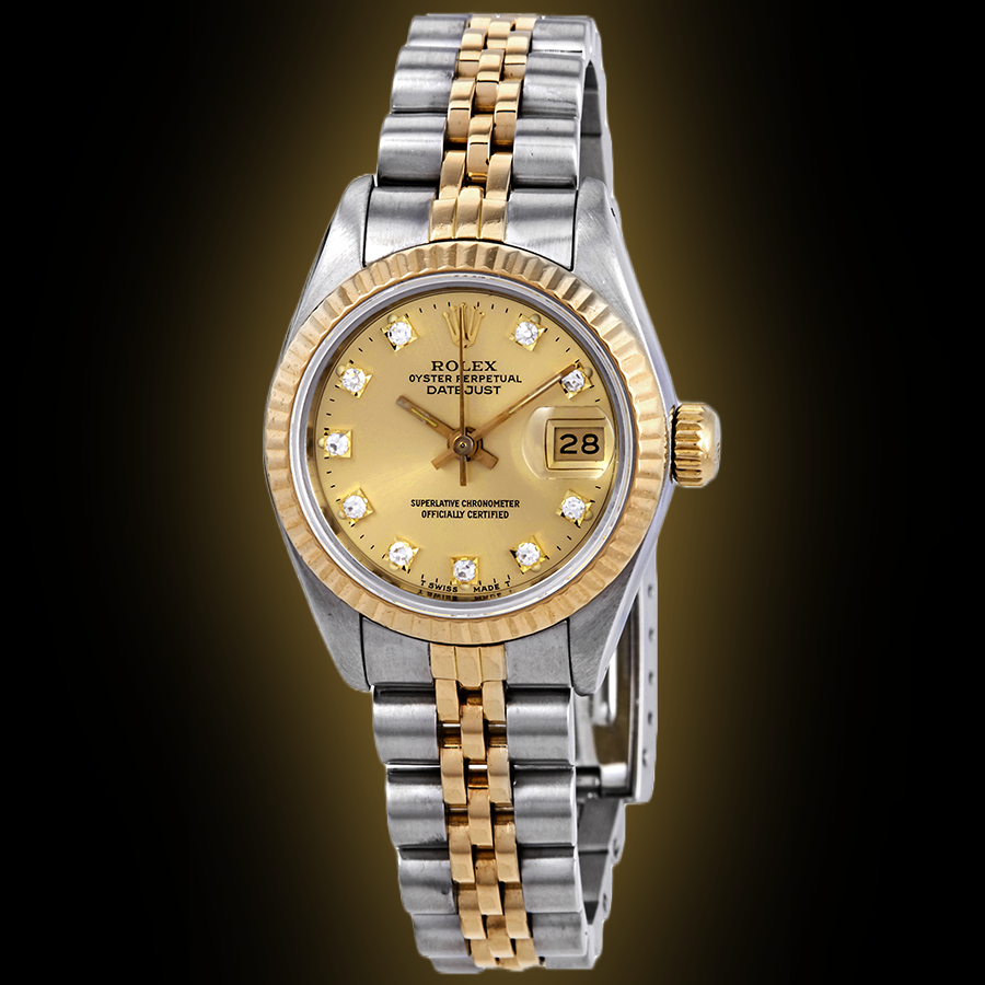 Rolex Datejust 69173 Gold Diamond Dial, Stainless Steel, Automatic
