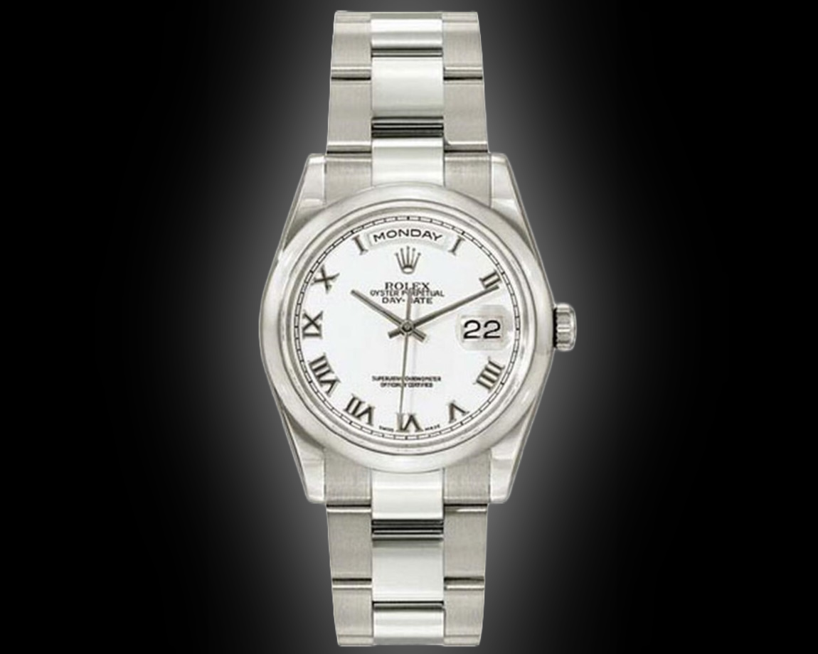 Rolex Day-Date 118209 Silver Dial, 18k White Gold, President