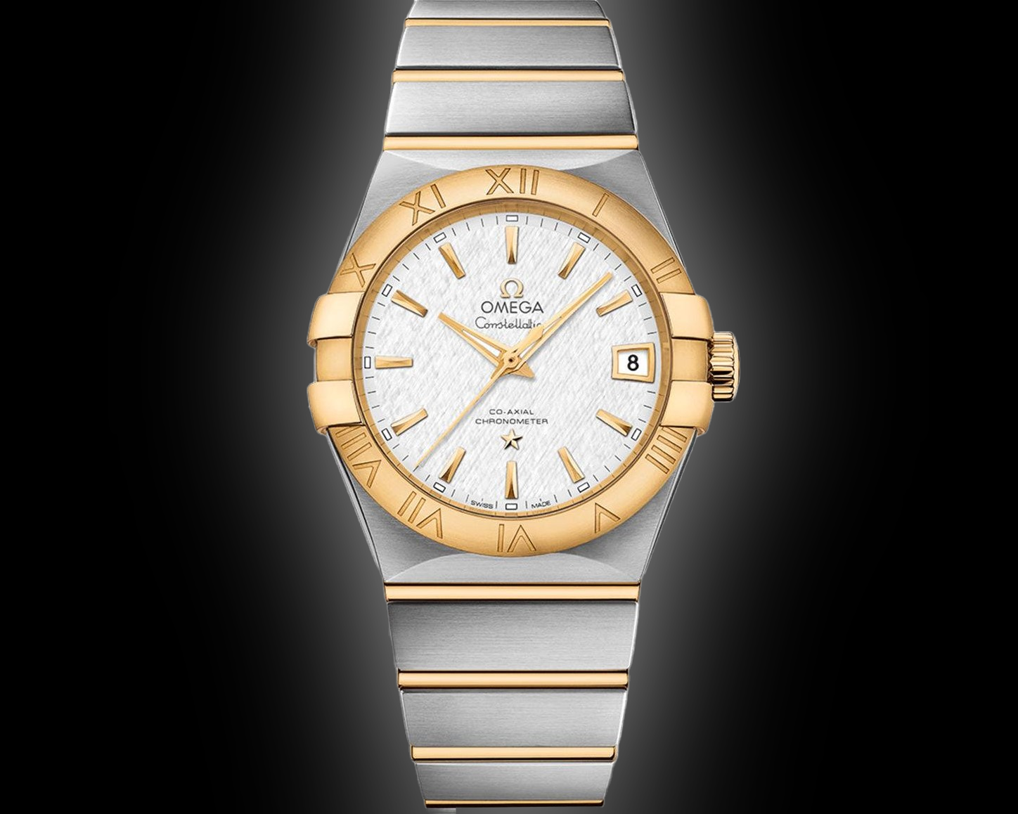 ナラベルト×2 Omega Constellation 38 123.20 Silver Dial, Stainless Steel, 38.0