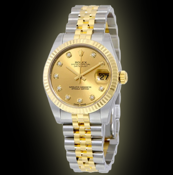 RARE ROLEX $25K 14K YELLOW GOLD LAIDES WATCH $25K ROLEX DATEJUST Ladies 18k Yellow Gold PRESIDENT Emerald  main image 3