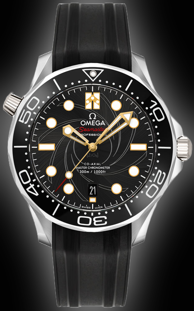 Omega Seamaster Diver 300M Black Dial, Yellow Gold,