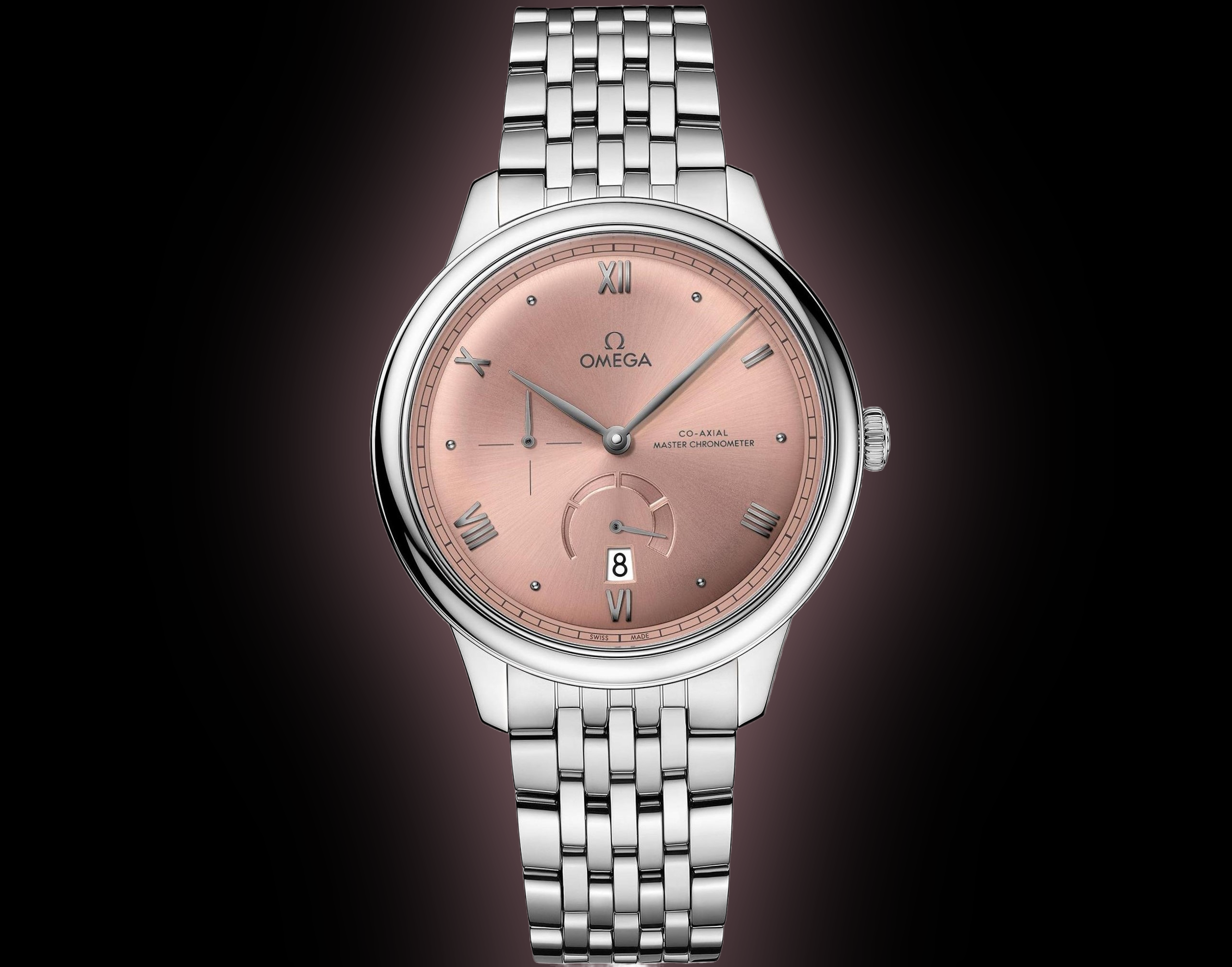 omegaアナログ時計 シルバー/ピンク Omega De Ville Prestige 434.10 Pink Dial, Stainless Steel, 41.0 mm