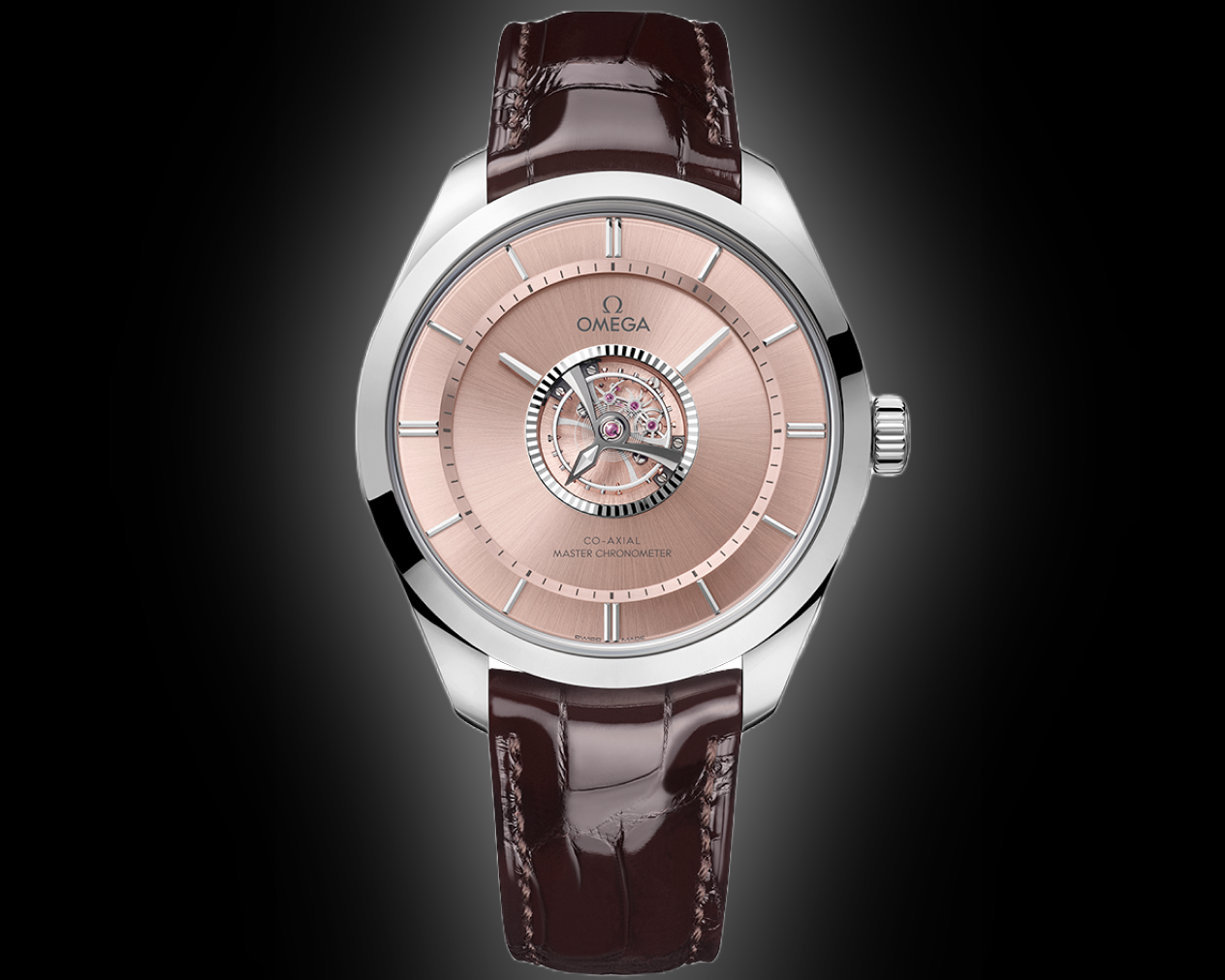 Omega De Ville Black Dial, 18K Sedna™ Gold, 18K Canopus