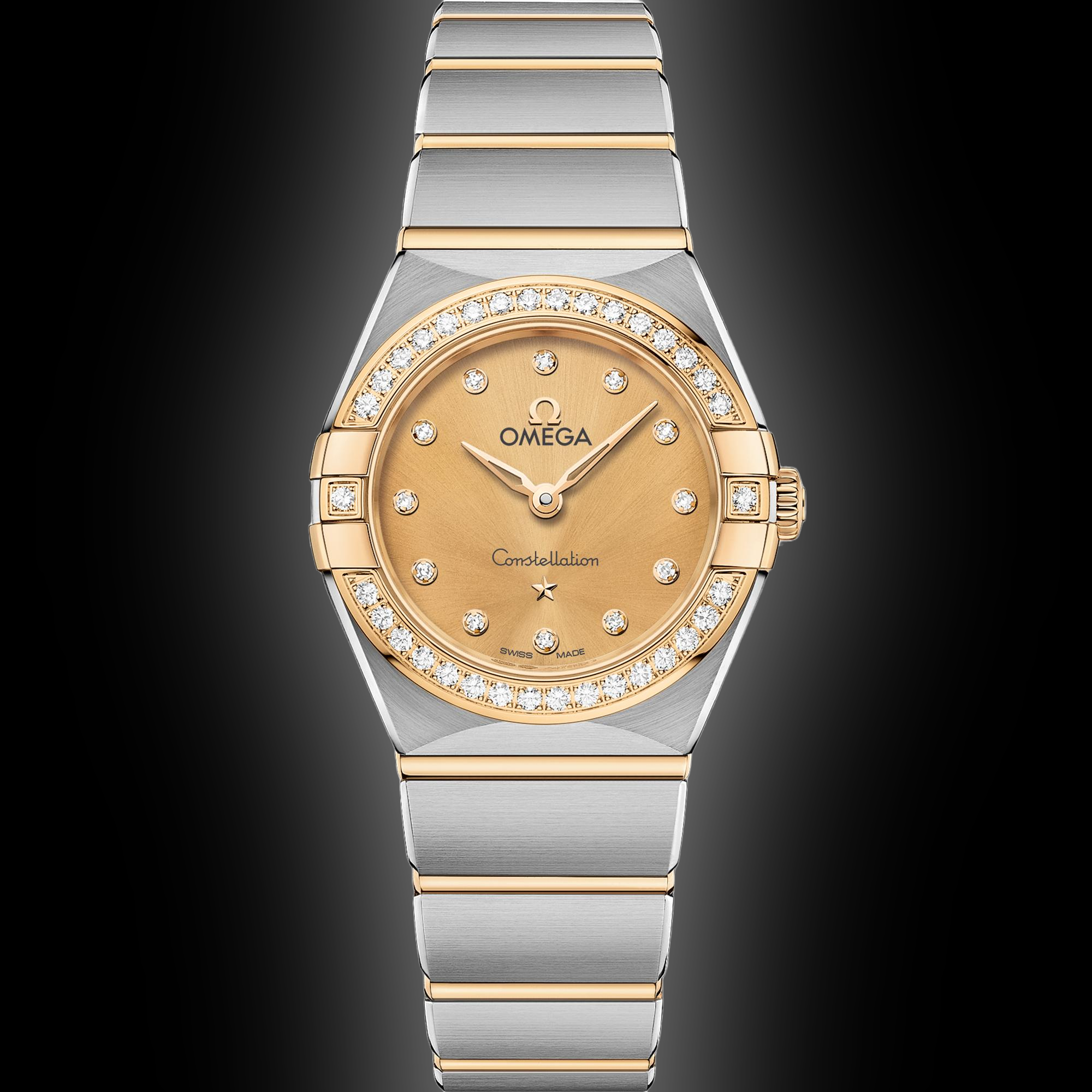 オルゴール Omega Constellation 131.25 White Slivery Dial, 18K Yellow