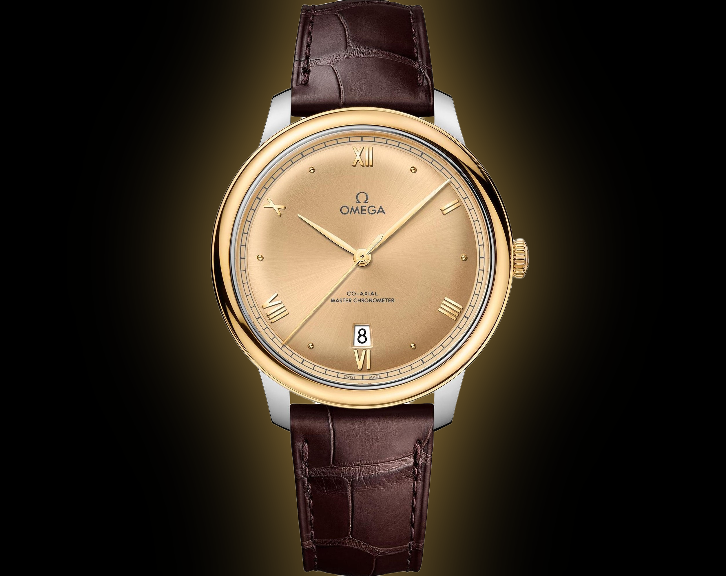 Omega De Ville Prestige 434.23 Yellow Dial, 40.0 mm, Alligator