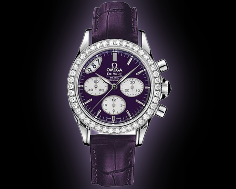 デヴィル [De Ville] パープル 422.18.35.50.10.001 Omega De Ville Co-Axial Chrono Purple Watch 422.18.35.50.10.001