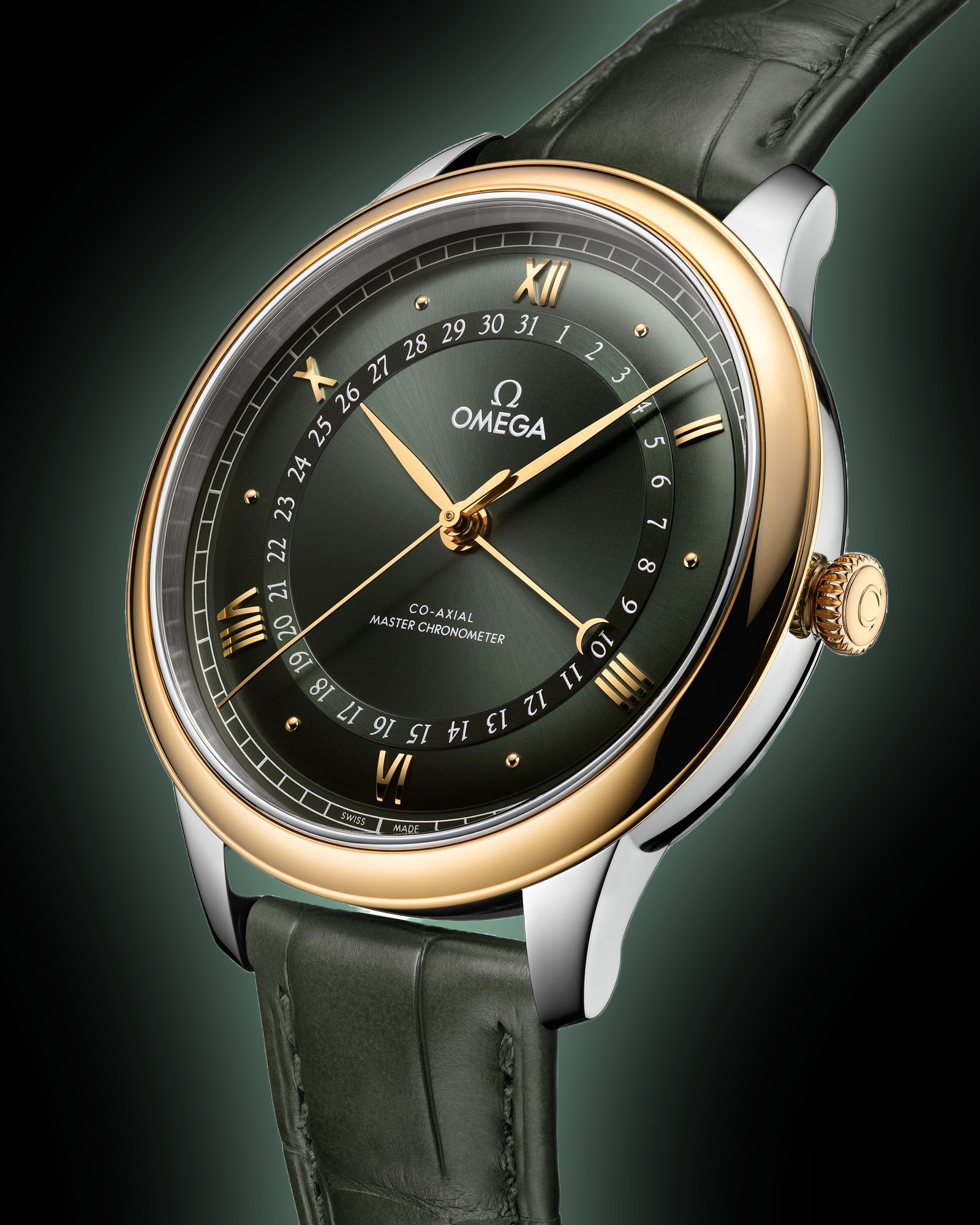 時計 OMEGA De Ville Omega De Ville Prestige 434.23 Green Dial, 18K Yellow Gold, 42.0