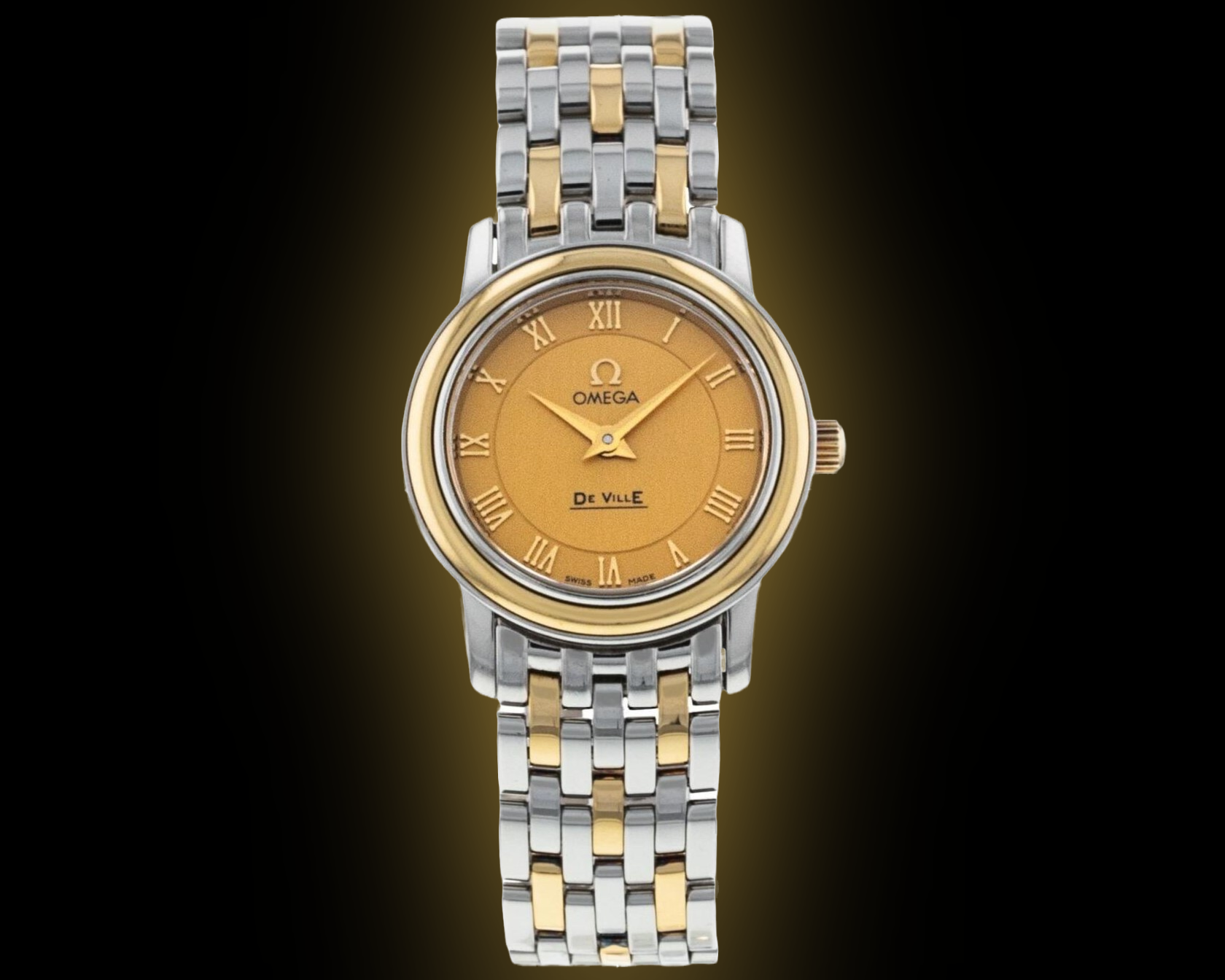 Omega De Ville Prestige 4370.12 Gold Tone Dial, 22.0 mm, Quartz