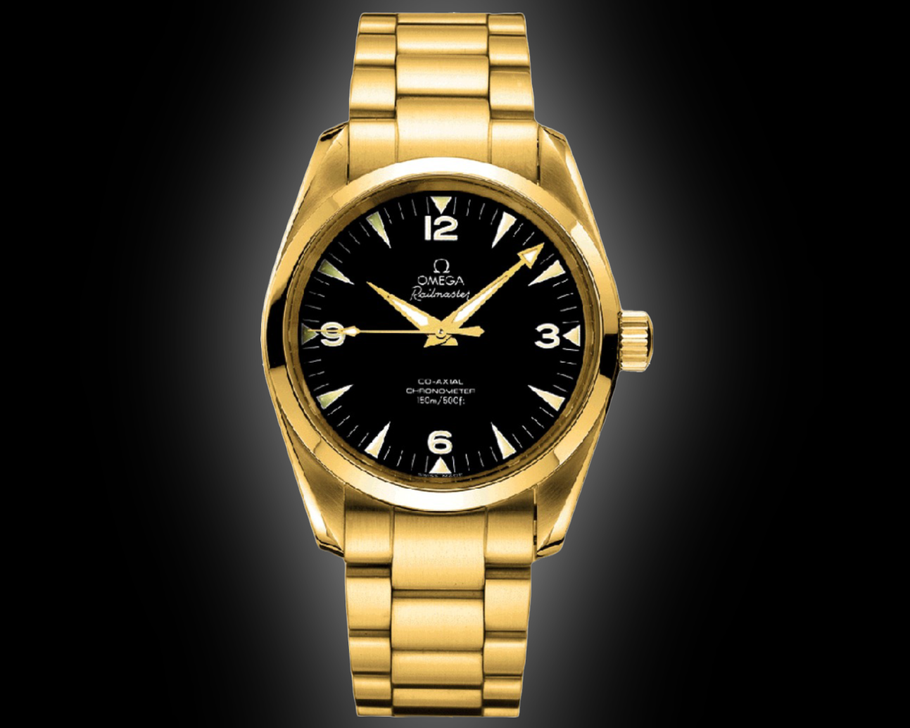 Omega Seamaster Aqua Terra 150M 2103.52 Black Dial, Yellow Gold