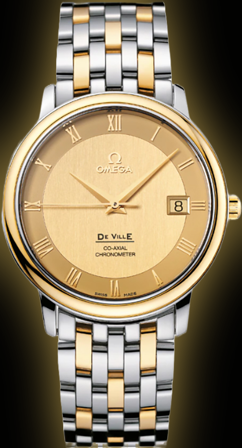 Omega De Ville Prestige 4374.11 Champagne Dial, Yellow Gold, 36.5